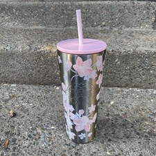 Starbucks Cherry Blossom Sakura 2024 Tumbler Stainless Steel 24oz Pink Flowers picture