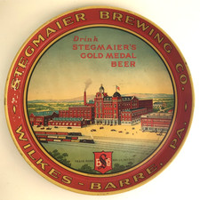 1936 Stegmaier Brewing Co Gold Medal Beer Tray Wilkes-Barre PA 12” Vintage 8-36 picture