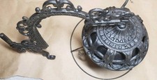 Antique Victorian-Style Black Cast Iron Wall Sconce, Modified for Electricity picture