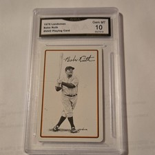 Landsman 1978 Babe Ruth #8 8 of Clubs Playing Card, GMA Graded Gem MT 10 picture