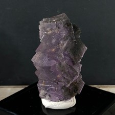 Columnar Cubic Fluorite Crystal Cluster w Stand Natural Mineral Specimen KLP-43 picture