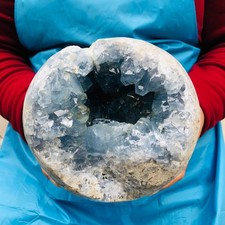10.64LB Natural Blue Celestite Geode Quartz Crystal Mineral Specimen Healing picture