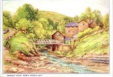 Boggle Hole Robin Hoods Bay England Watercolor Art Postcard picture