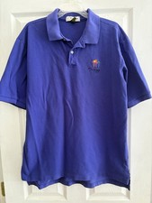 MIRAGE LAS VEGAS 100% Cotton Polo Golf Shirt Mens L Large Purple Vintage 1997 picture