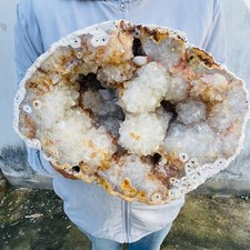 19.15lb Large Natural Agate Geode Quartz Crystal Flowers Cluster Mineral Rough picture