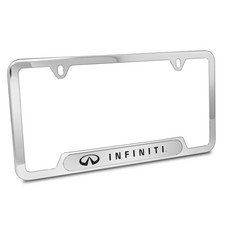 Infiniti 3D Silver Insert Chrome 50 States Stainless Steel License Frame picture