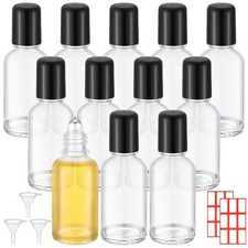 Sumind 12 Pcs 30ml Roller Glass Bottle Essential Oil with Stainless Steel Refill picture