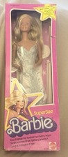 Vintage 1976 Mattel SuperSize 18” Barbie Doll Silver Dress #9828 picture