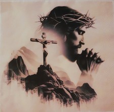 2 individual Paper Decoupage NAPKINS -JESUS CHRIST RELIGIOUS  1 MOTIF picture