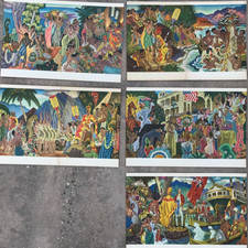 Lot 5 Vintage Dec 1950 Hawaiian Eugene Savage Menus Matson Cruise Jan 1 Dec 31 picture