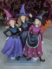 Three Young Pretty Witches Halloween Figurine **READ INFO picture