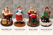 Norman Rockwell Christmas Ornaments Gallery Santa Set of 4 Vintage picture