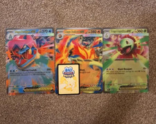 Mega Meganium Mega Feraligatr Mega Emboar Jumbo Lenticular Cards Pokémon TCG picture