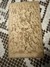 CDV mosaic of interesting faces of  Women in the 1870's  and names them all picture