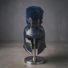 Agamemnon Helmet Blue The Odyssey Movie Helmet with Crest – Greek Warrior Armor picture