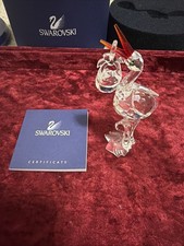 Swarovski Stork Bird w/Baby in Basket Figurine 659401 Cheerful Times picture