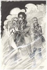 Fright Night Original Art Pin-Up by Neil Vokes picture