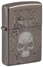 Zippo Night Owl Design Armor® Black Ice® Windproof Pocket Lighter, 24095-121321 picture