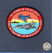 Original VF-74 BEDEVILERS DECOM 1994 F-14 Tomcat Navy NAS Oceana Squadron Patch picture