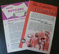 Vintage Ministry of Food Fruit Bottling & How to Preserve Tomatoes Leaflets picture