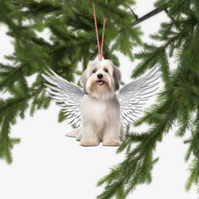Havanese dog with Angel Wings Christmas,love Havanese dog car Ornament Gift picture