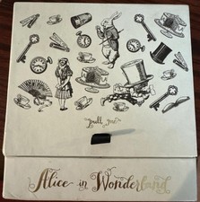 Disney Alice In Wonderland And Cheshire Cat Drinking Glasses Tumblers New Rare picture