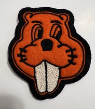 Vtg Deadstock Chenille Varsity Patch Beaver Gopher Mascot Felt Wool 3.25x3.25