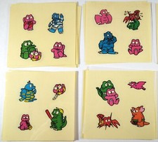 🟢🔥 4x GODZILLAND 1984 VINTAGE UNUSED STICKER SHEET SET MINILLA EBIRAH GODZILLA picture