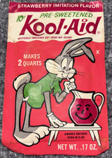 Vintage 1960s Sealed Kool Aid Bugs Bunny Packet Strawberry Mirror Magic Mystery picture