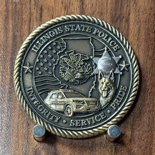 Illinois State Police Troop 9 Cross Roads Of America Challenge Coin  M#23 picture