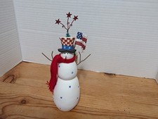 2002 Jolly Follies Sandi Gore Evans Patriotic Snowman 