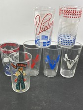 Vintage WWII 1942 Victory Glasses Tumblers , Collection Of 7 , Keep Em' Rollin' picture