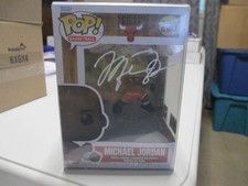 Autographed Michael Jordan Chicago Bulls  Funko Pop 206 NIB Protective Cov COA picture