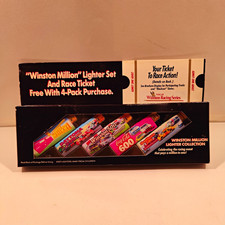 Vintage 1993 Winston Million NASCAR Lighter Set 5 Pack w/ Race Ticket Sleeve picture