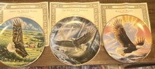 Franklin Mint Bald Eagle Porcelain Collector Plates Lot of 3 Limited Edition picture
