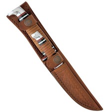 CASE XX KNIVES TWO KNIFE SET TWIN FINN W/LEATHER SHEATH TWINFINN SS (372) POCKET picture