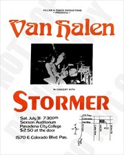 1976 Van Halen Concert Sexson Auditorium Pasadena City College Flyer 8x10 Photo picture