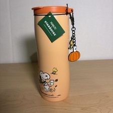 2026 Starbucks X Peanuts The Great Pumpkin Orange 16 Oz Tumbler W/ Charm picture