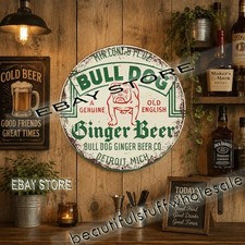 Bulldog Ginger Beer Detroit Michigan bulldog ginger beer Tin Sign 12in picture