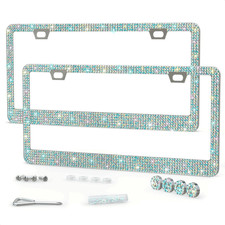 2 Pack Bling License Plate Frames for Women Sparkling Rhinestone 12.16x6.18 inch picture