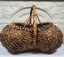 *VTG* Huge Handmade Wicker Woven Butt Basket Rustic Cabin Farm 20
