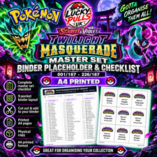 Pokémon Twilight Masquerade Master Set Placeholder & Checklist - A4 Printed picture