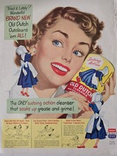 1952 Old Dutch Cleanser with sudsing action for grease grime vintage ad picture