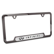 Infiniti 3D Silver Insert Gunmetal 50 States Stainless Steel License Frame picture