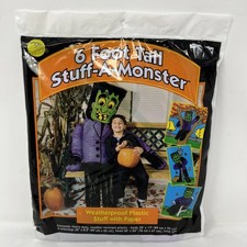 Vintage Sun Hill Halloween 1997 Stuff-A-Monster 6ft Frankenstein Leaf Bag picture