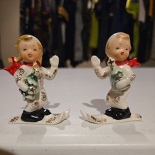 NAPCO Christmas Skiers Boy & Girl  picture