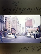 Orig 1973 Slide Philadelphia City Hall Broad Street Pedestrians Cars PA A86 picture