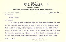 1906 F.E. Fowler (New Haven, CT) Milk Pails Billhead/Letterh picture
