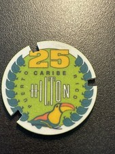 $25 Caribe Hilton San Juan Puerto Rico Casino Chip *Rare* Notched CC CHC-25 picture