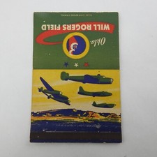 Vintage 1940's Military Matchbook Cover Will Rogers Field OK picture